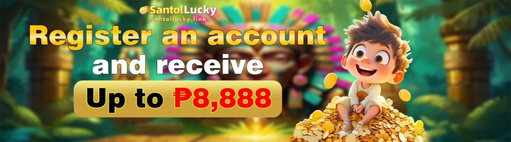 SANTOLLUCKY online casino registration page showing a simple sign up form for new players
